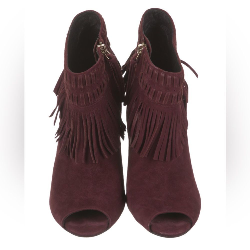 REBECCA MINKOFF Rio Suede Fringe Open toe Booties - Picture 4 of 9